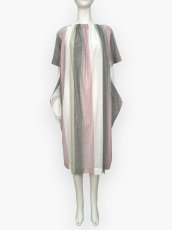 画像1: フレンチリネン混ストライプ　ワンピース  (1)