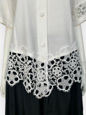 画像12: ストレッチリネン　レースブラウス  (12)