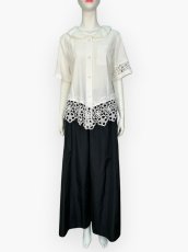 画像13: ストレッチリネン　レースブラウス  (13)