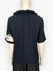 画像17: ストレッチリネン　レースブラウス  (17)