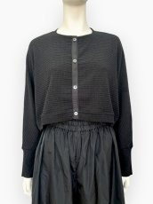 画像1: ハイストレッチ楊柳　ショート丈カーディガン  (1)