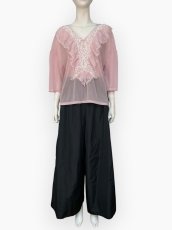 画像4: シフォンカットソー　Vネックブラウス  (4)