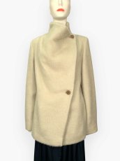 画像2: モヘヤ混エアリーシャギー　スタンドネックコート  (2)