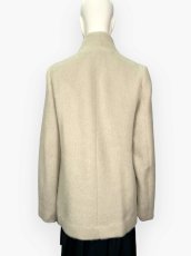 画像4: モヘヤ混エアリーシャギー　スタンドネックコート  (4)