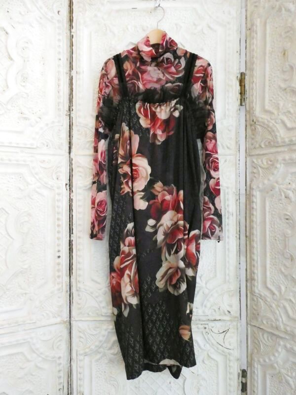 ビッグローズプリント キャミワンピース 4298 Shizuka Komuro